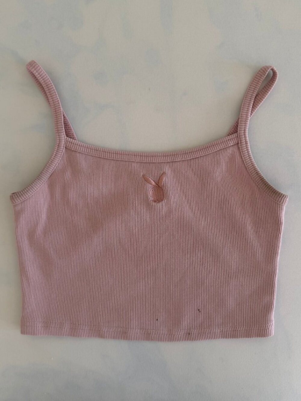 Playboy Pink Logo Cropped Tank Top